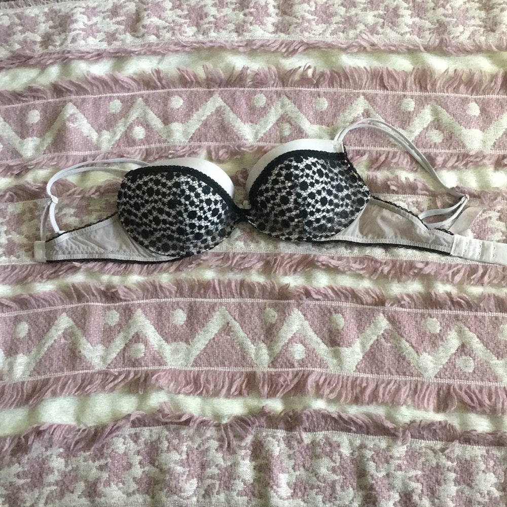 Gray black bra